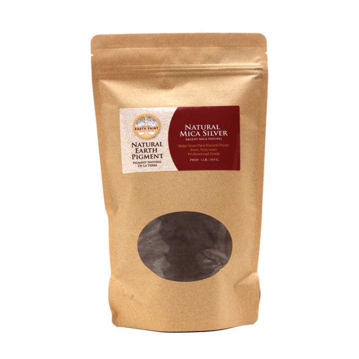 Natural Earth Paint Earth & Mineral Pigments, Natural Mica Silver, 1 lb