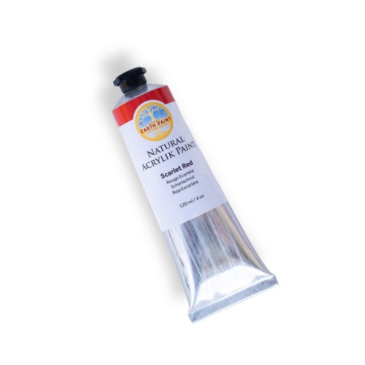 Natural Earth Paint Natural Acrylik Paint, Heavy Body, Scarlet Red, 4 oz