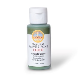 Natural Earth Paint Natural Fluid Acrylik Paint, 1 oz, Emerald Green