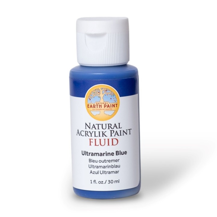 Natural Earth Paint Natural Fluid Acrylik Paint, 1 oz, Ultramarine Blue