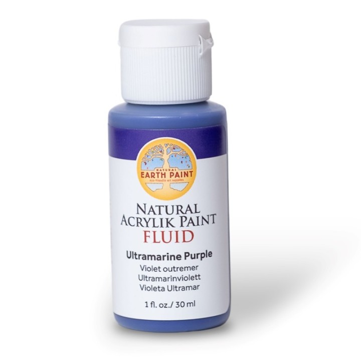 Natural Earth Paint Natural Fluid Acrylik Paint, 1 oz, Ultramarine Purple