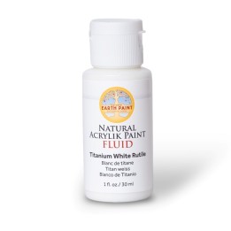 Natural Earth Paint Natural Fluid Acrylik Paint, 1 oz, Titanium White Rutile