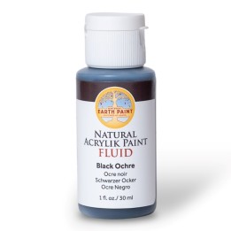 Natural Earth Paint Natural Fluid Acrylik Paint, 1 oz, Black Ochre