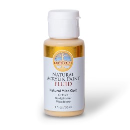 Natural Earth Paint Natural Fluid Acrylik Paint, 1 oz, Gold Mica