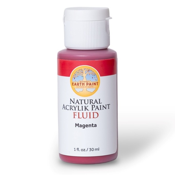 Natural Earth Paint Natural Fluid Acrylik Paint, 1 oz, Magenta