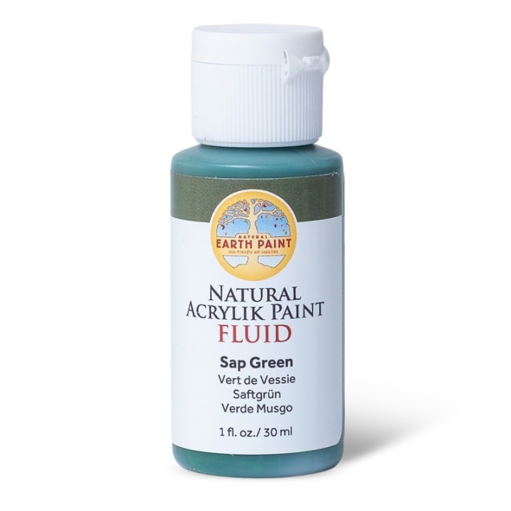 Natural Earth Paint Natural Fluid Acrylik Paint, 1 oz, Sap Green