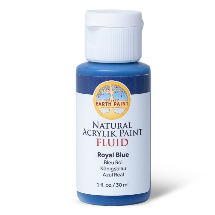 Natural Earth Paint Natural Fluid Acrylik Paint, 1 oz, Royal Blue