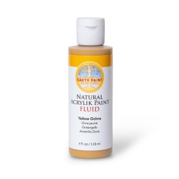 Natural Earth Paint Natural Fluid Acrylik Paint, 4 oz, Yellow Ochre