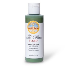 Natural Earth Paint Natural Fluid Acrylik Paint, 4 oz, Emerald Green