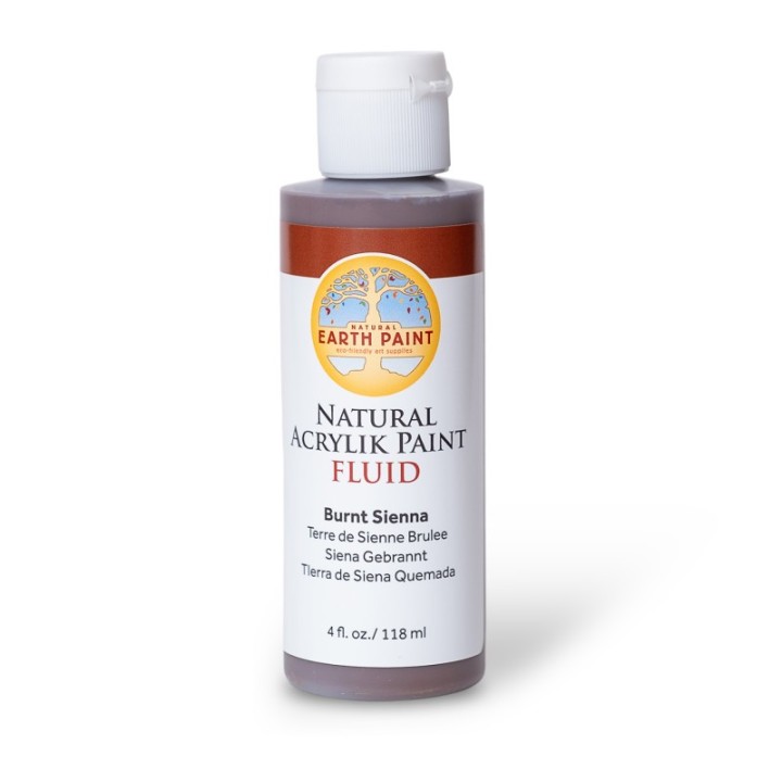 Natural Earth Paint Natural Fluid Acrylik Paint, 4 oz, Burnt Sienna