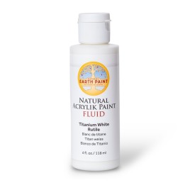 Natural Earth Paint Natural Fluid Acrylik Paint, 4 oz, Titanium White Rutile