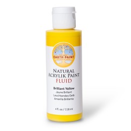 Natural Earth Paint Natural Fluid Acrylik Paint, 4 oz, Brilliant Yellow