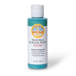 Natural Earth Paint Natural Fluid Acrylik Paint, 4 oz, French Turquoise