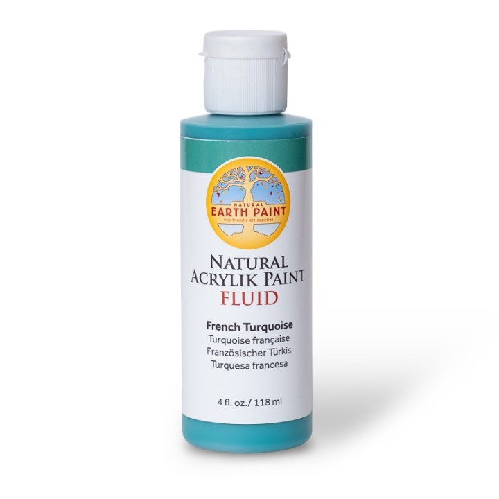 Natural Earth Paint Natural Fluid Acrylik Paint, 4 oz, French Turquoise