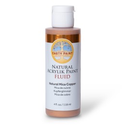 Natural Earth Paint Natural Fluid Acrylik Paint, 4 oz, Copper Mica