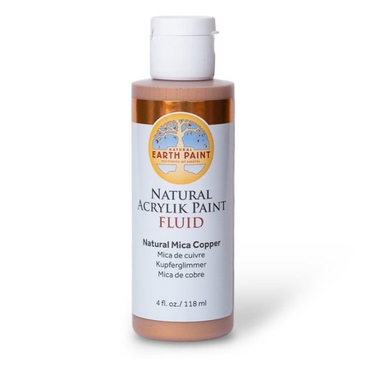 Natural Earth Paint Natural Fluid Acrylik Paint, 4 oz, Copper Mica