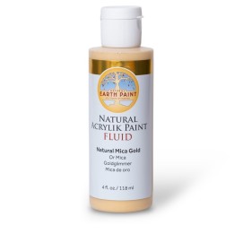 Natural Earth Paint Natural Fluid Acrylik Paint, 4 oz, Gold Mica