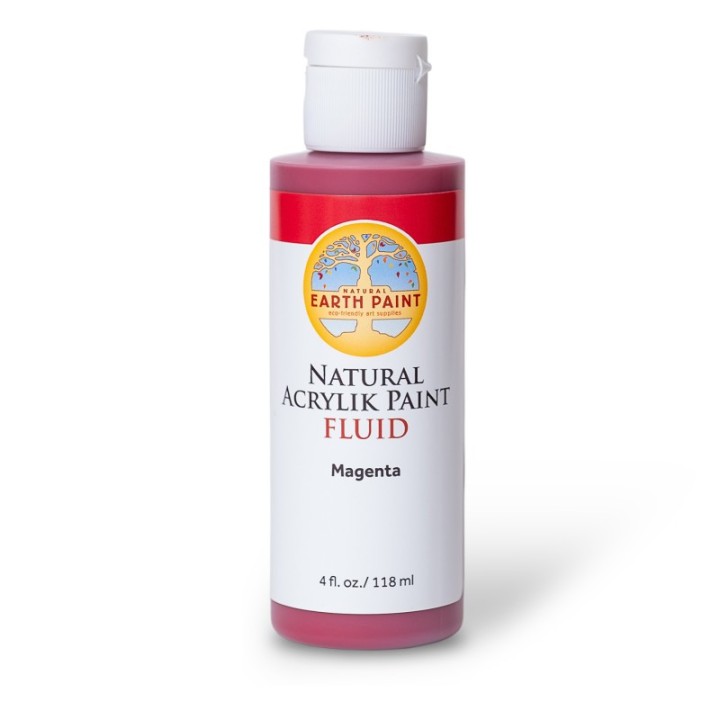 Natural Earth Paint Natural Fluid Acrylik Paint, 4 oz, Magenta