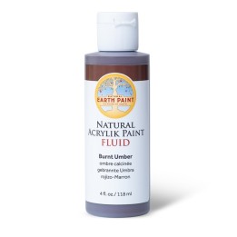 Natural Earth Paint Natural Fluid Acrylik Paint, 4 oz, Burnt Umber