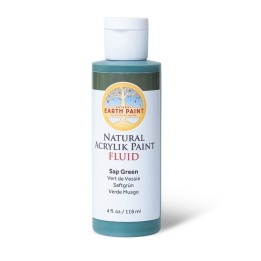 Natural Earth Paint Natural Fluid Acrylik Paint, 4 oz, Sap Green