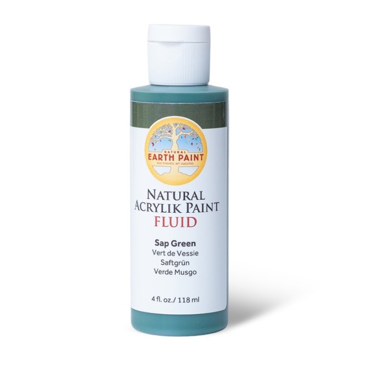 Natural Earth Paint Natural Fluid Acrylik Paint, 4 oz, Sap Green