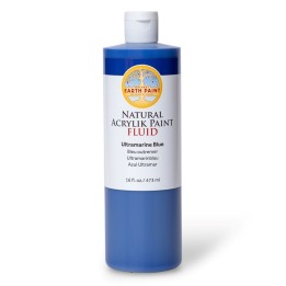 Natural Earth Paint Natural Fluid Acrylik Paint, 16 oz, Ultramarine Blue