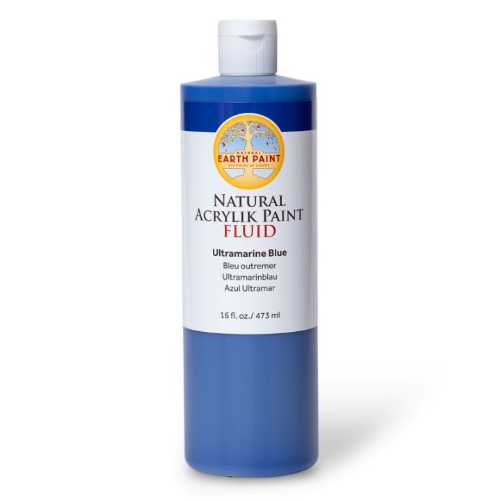 Natural Earth Paint Natural Fluid Acrylik Paint, 16 oz, Ultramarine Blue