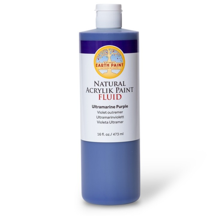 Natural Earth Paint Natural Fluid Acrylik Paint, 16 oz, Ultramarine Purple