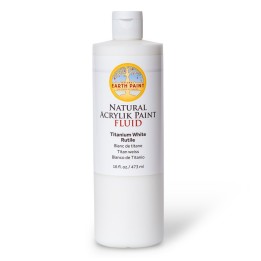 Natural Earth Paint Natural Fluid Acrylik Paint, 16 oz, Titanium White Rutile