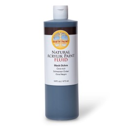 Natural Earth Paint Natural Fluid Acrylik Paint, 16 oz, Black Ochre