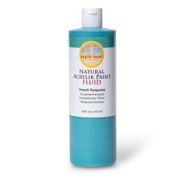 Natural Earth Paint Natural Fluid Acrylik Paint, 16 oz, French Turquoise