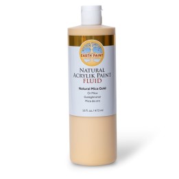 Natural Earth Paint Natural Fluid Acrylik Paint, 16 oz, Gold Mica
