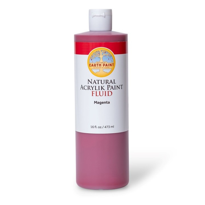 Natural Earth Paint Natural Fluid Acrylik Paint, 16 oz, Magenta