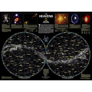 National Geographic The Heavens Map, Laminated, 30.5" x 22.75"
