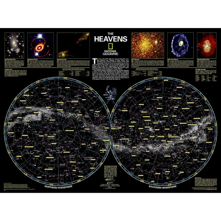 National Geographic The Heavens Map, Laminated, 30.5" x 22.75"