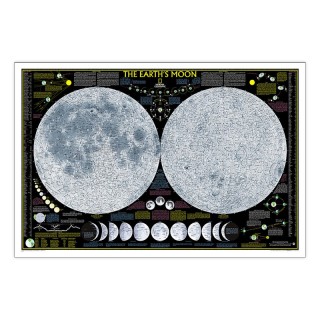 National Geographic Earth's Moon Map, Laminated, 42.5" x 28.5"