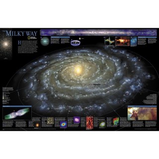 National Geographic The Milky Way Map, Laminated, 31.25" x 20.25"