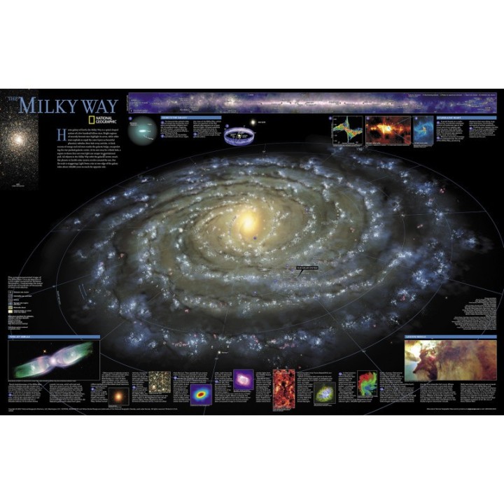 National Geographic The Milky Way Map, Laminated, 31.25" x 20.25"