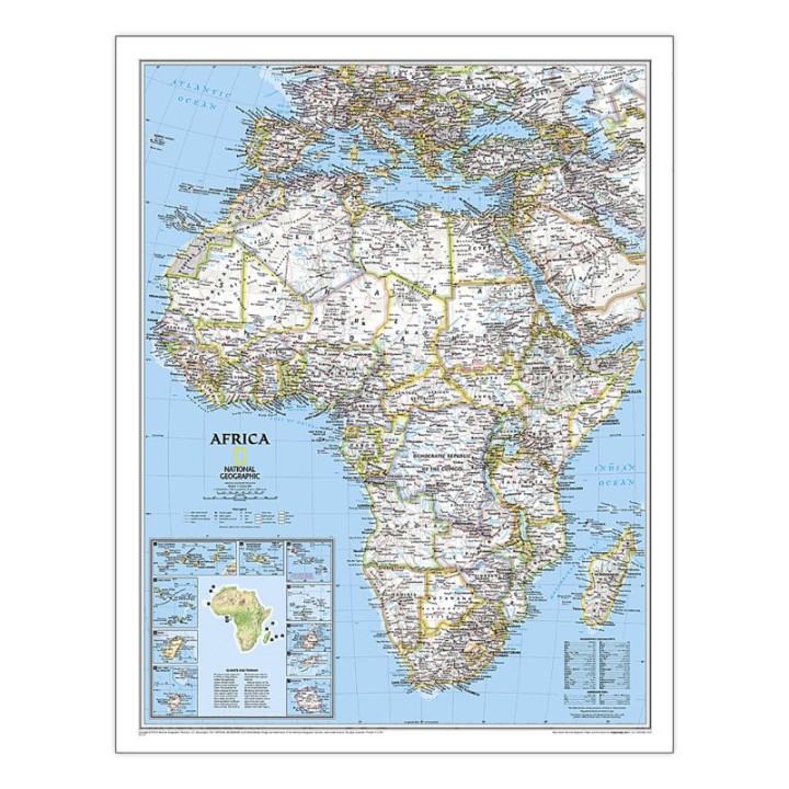 National Geographic Africa Classic Map, Laminated, 24" x 30.75"