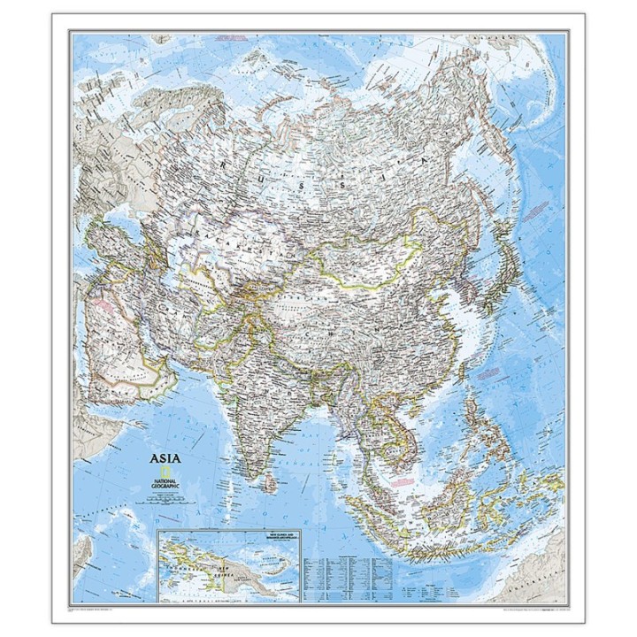 National Geographic Asia Classic Map, Laminated