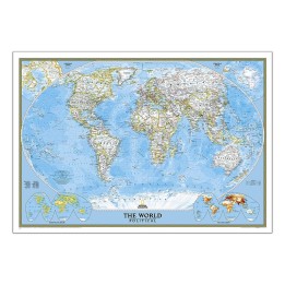 National Geographic World Classic Map, Laminated, 43.5" x 30.5"