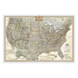 National Geographic United States Executive Map, Poster Size and Laminated, 36" x 24"