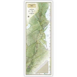 National Geographic Appalachian Trail Map, In Gift Box, 18" x 48"