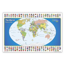 National Geographic The World for Kids Map, Laminated, 36" x 24"