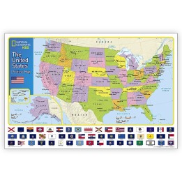 National Geographic United States for Kids Map, Laminated, 24" x 36"