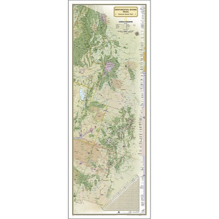 National Geographic Continental Divide Trail Map, Laminated, 18" x 48"