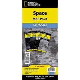 National Geographic Space, Stargazer folded Map Pack Bundle, Folded: 4.25" x 9.25" ; Flat: 25.25" x 18.5"