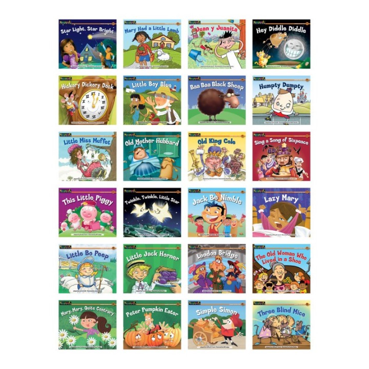 Newmark Learning Rising Readers Fiction Single-Copy Set, Volumes 2 and 3, Nursery Rhyme Tales, Set of 24