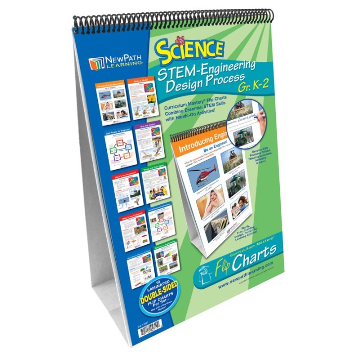 NewPath Learning STEM Engineering Design Process Flip Chart Set, Grades K-2