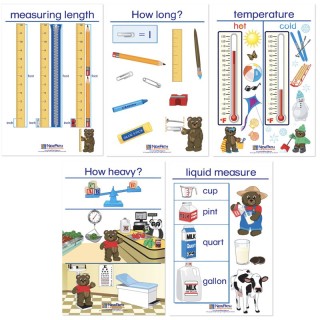 NewPath Learning Measurement Bulletin Board Charts, Set of 5, English Edition